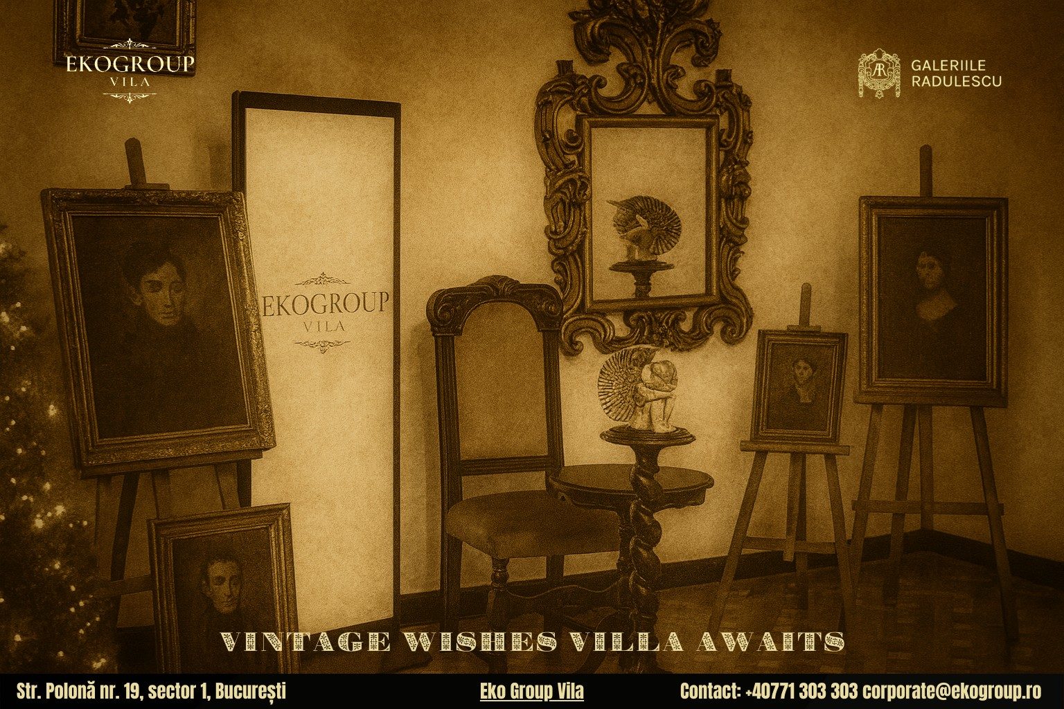 Urări de Crăciun inspirate din perioada interbelică, redescoperite în cadrul fascinant al Crăciunului anilor ’30 găzduit de Eko Group Vila